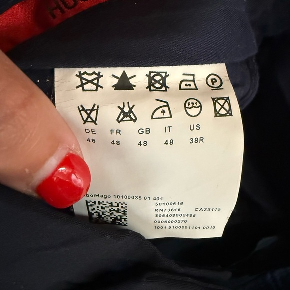 HUGO BOSS Virgin Wool Blend Dress Pants Dark Navy Blue 38R excellent condition - Picture 2 of 5